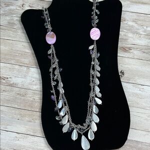 Chicos Silver and Purple Necklace